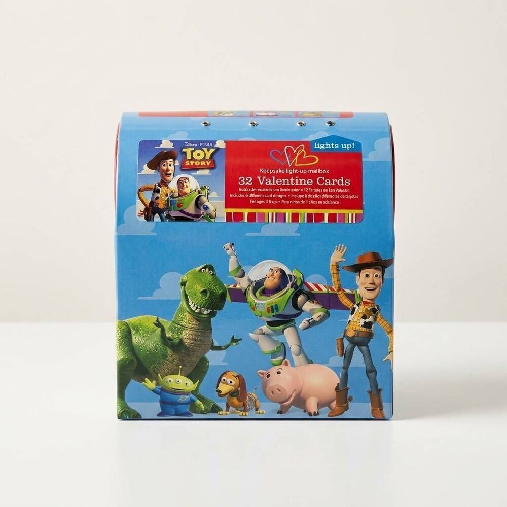 🔸️Vintage NIB Disney Pixar Toy Story Valentine Cards & Light-Up Mailbox